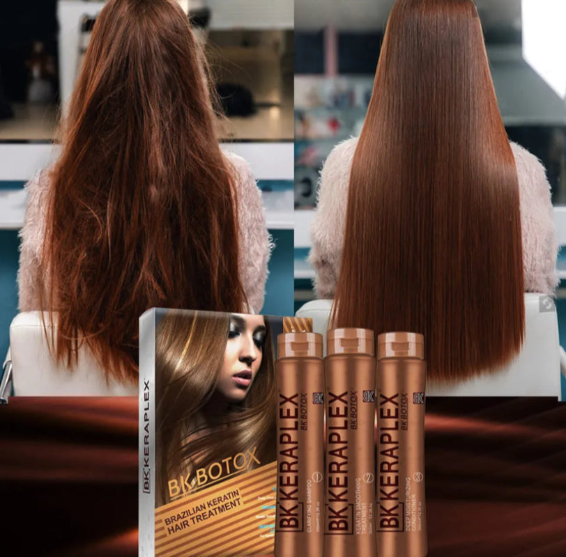 BK KERAPLEX BOTOX Brazilian Keratin Straightening Rebonding Hair Treatment 3X350ml