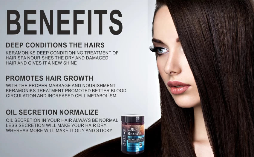 Keratin Moisturizing and Smooth Creamy Hair Mask 500ml