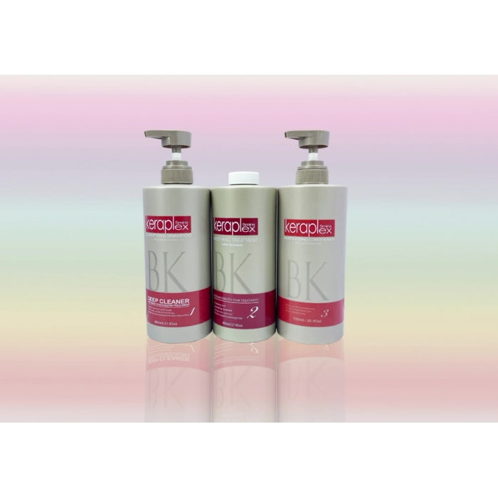 BK Keraplex Caviar Brazilian Keratin Hair Straightening Treatment 3x800ml