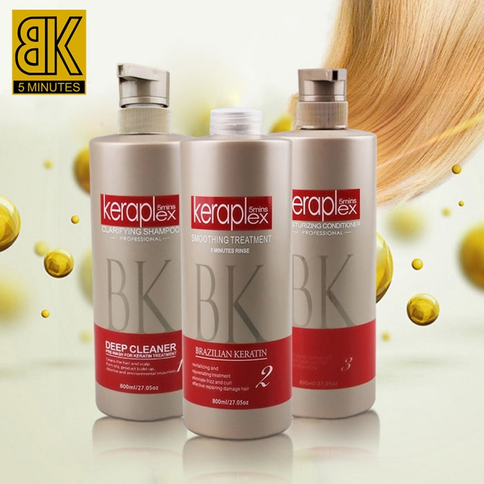 BK Keraplex Caviar Brazilian Keratin Hair Straightening Treatment 3x800ml