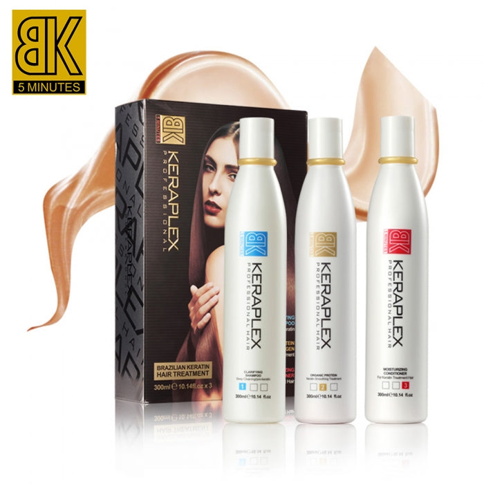 BK Keraplex Professional Brazilian Keratin Straightening Hair Treatment 3X300ml