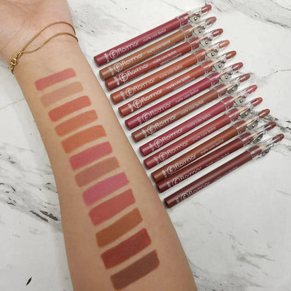 Flormar Matte Lip Liner Pencil (Pack of 12)