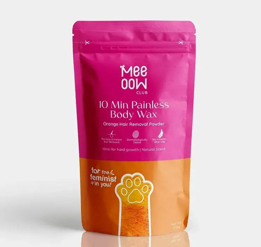 Mee Oow Club 10 Min Painless Body Wax Powder – Herbal Hair Removal Powder (100g)