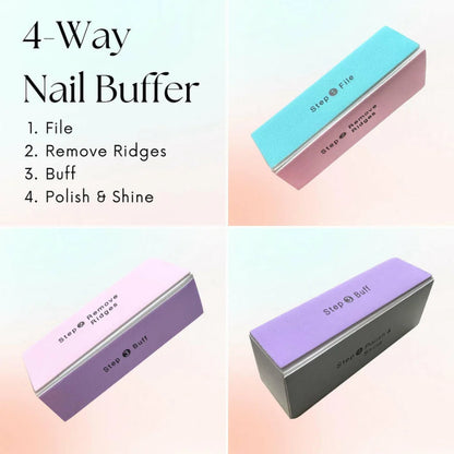 Colorful 4-Way Nail Buffer Block Shine Polisher, Manicure, Sanding Files