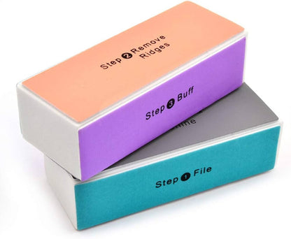 Colorful 4-Way Nail Buffer Block Shine Polisher, Manicure, Sanding Files