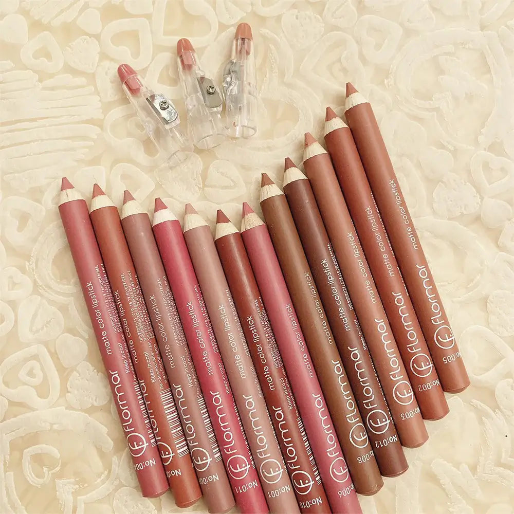 Flormar Matte Lip Liner Pencil (Pack of 12)