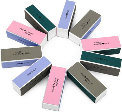Colorful 4-Way Nail Buffer Block Shine Polisher, Manicure, Sanding Files