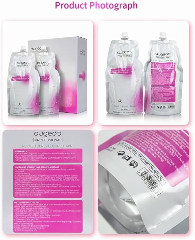 Augeas Keratin Nourishing Hair Straightening Kit 2x800ml
