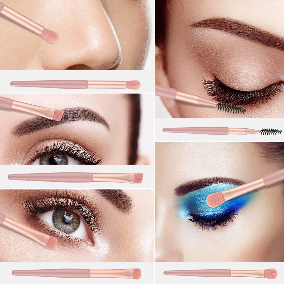 Professional 8 Pieces Makeup Brush Set with Cosmetic Bag, Mini Size