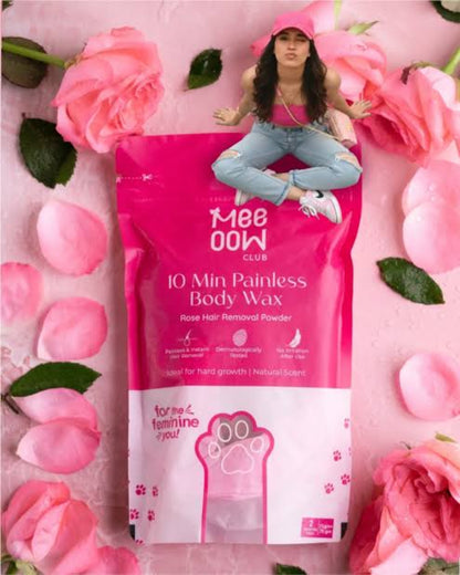 Mee Oow Club 10 Min Painless Body Wax Powder – Herbal Hair Removal Powder (100g)