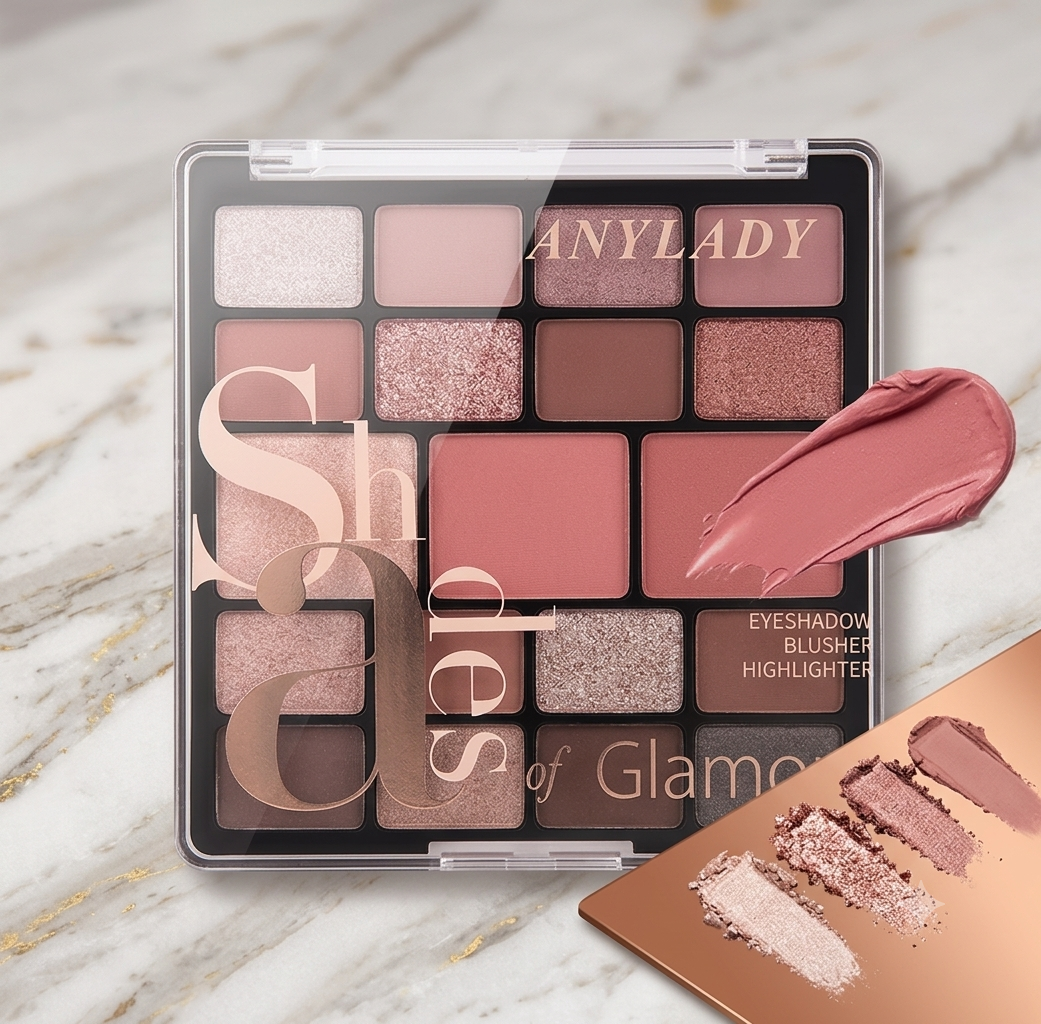 Anylady 19 Colour Eyeshadow, Blushon & Highlighter Palette