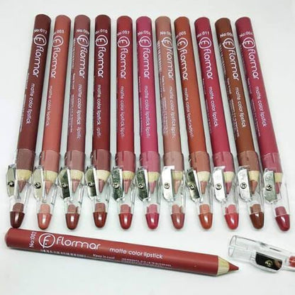 Flormar Matte Lip Liner Pencil (Pack of 12)