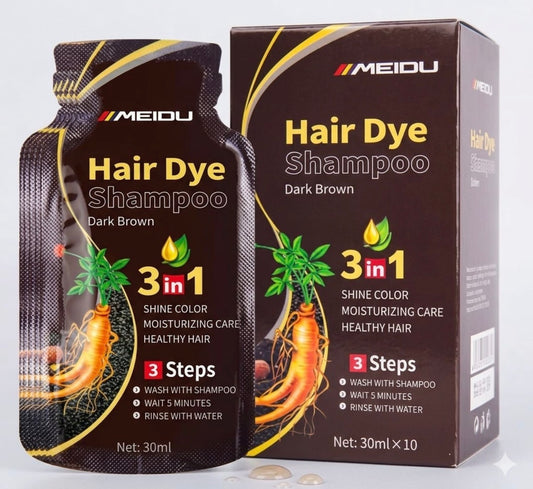 Meidu Dark Brown Hair Dye Shampoo 10 sachet pack