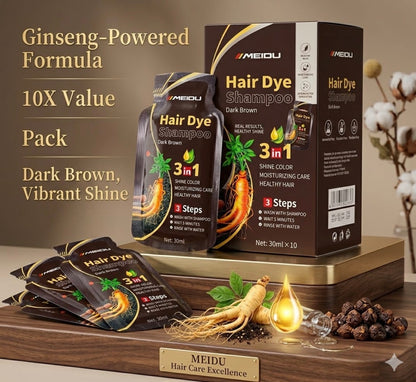 Meidu Dark Brown Hair Dye Shampoo 10 sachet pack