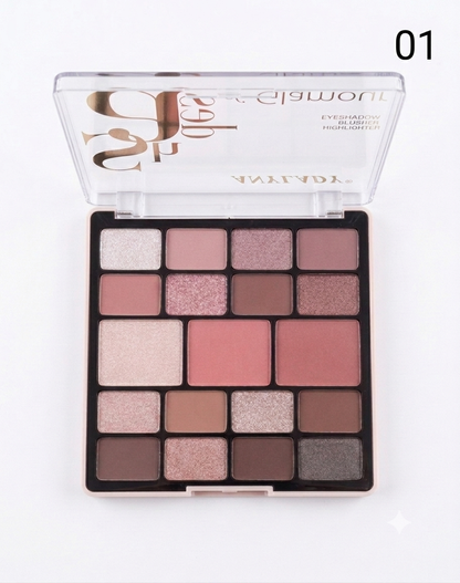 Anylady 19 Colour Eyeshadow, Blushon & Highlighter Palette