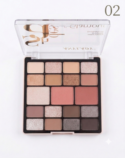 Anylady 19 Colour Eyeshadow, Blushon & Highlighter Palette