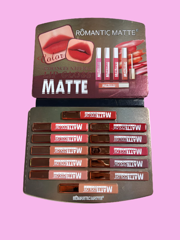 Romantic Matte Lip Gloss Pack of 12