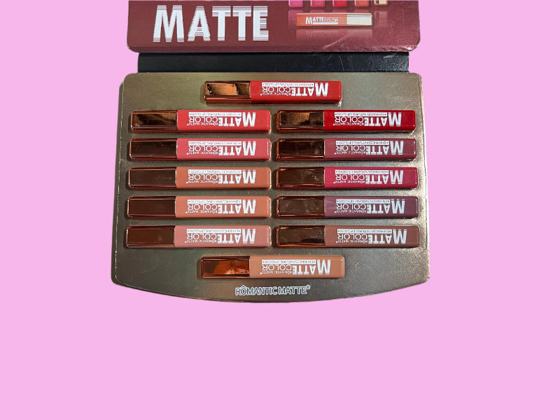 Romantic Matte Lip Gloss Pack of 12