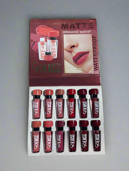 Romantic Matte GR Lip Gloss Pack of 12