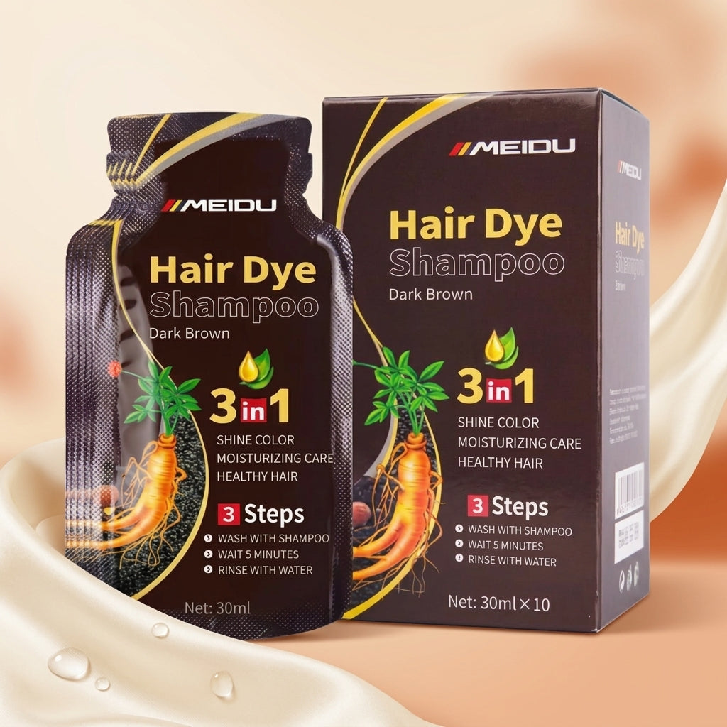 AI shoot - meidu-dark-brown-hair-dye-shampoo